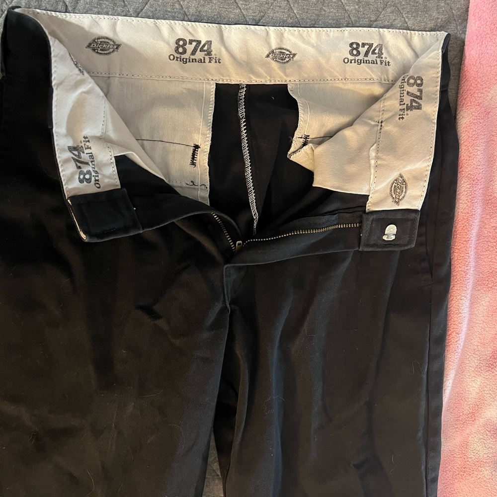 Dickies slacks in black.